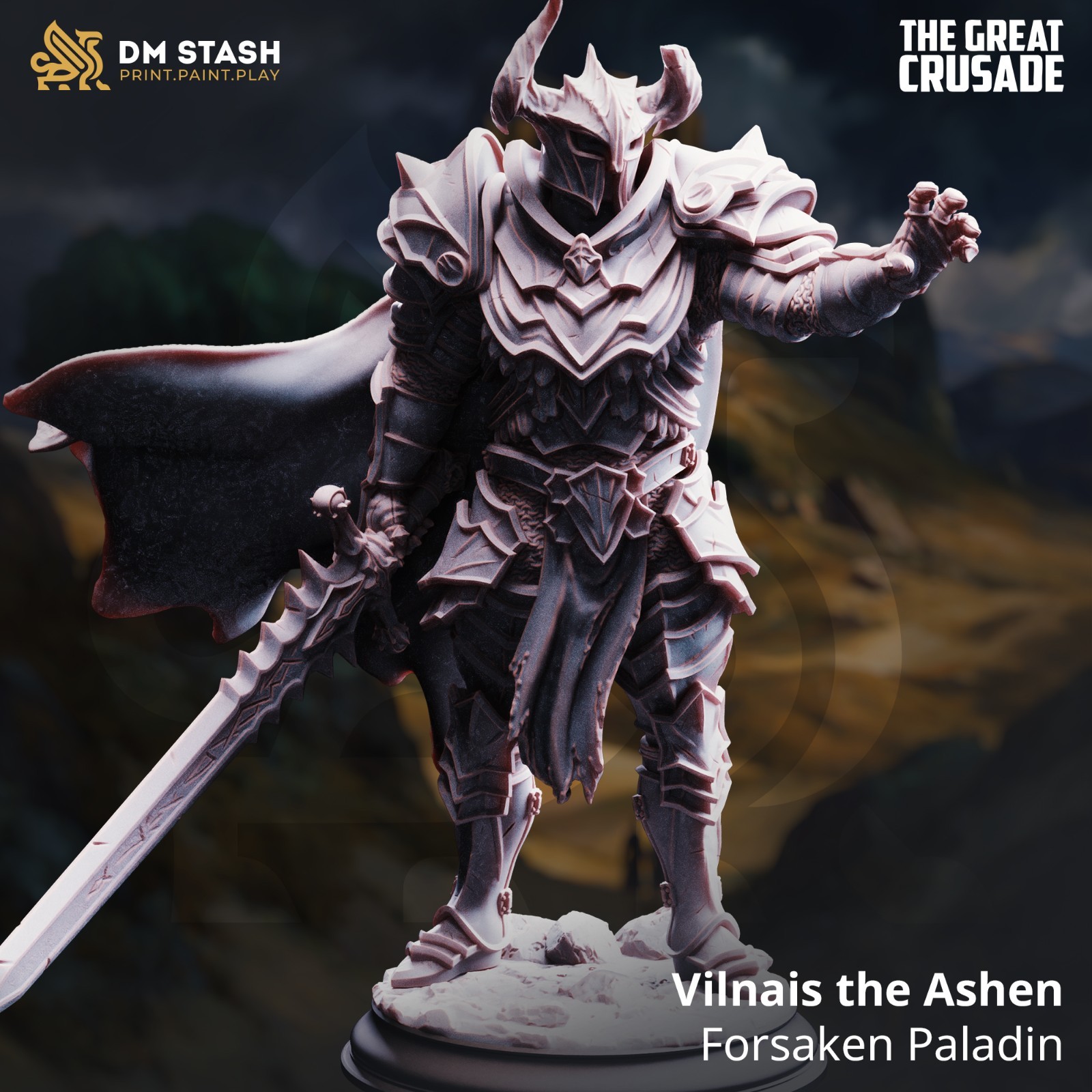 Dungeons & Dragons Human Undead Paladin Miniatures - TTRPG DnD RPG Wargames