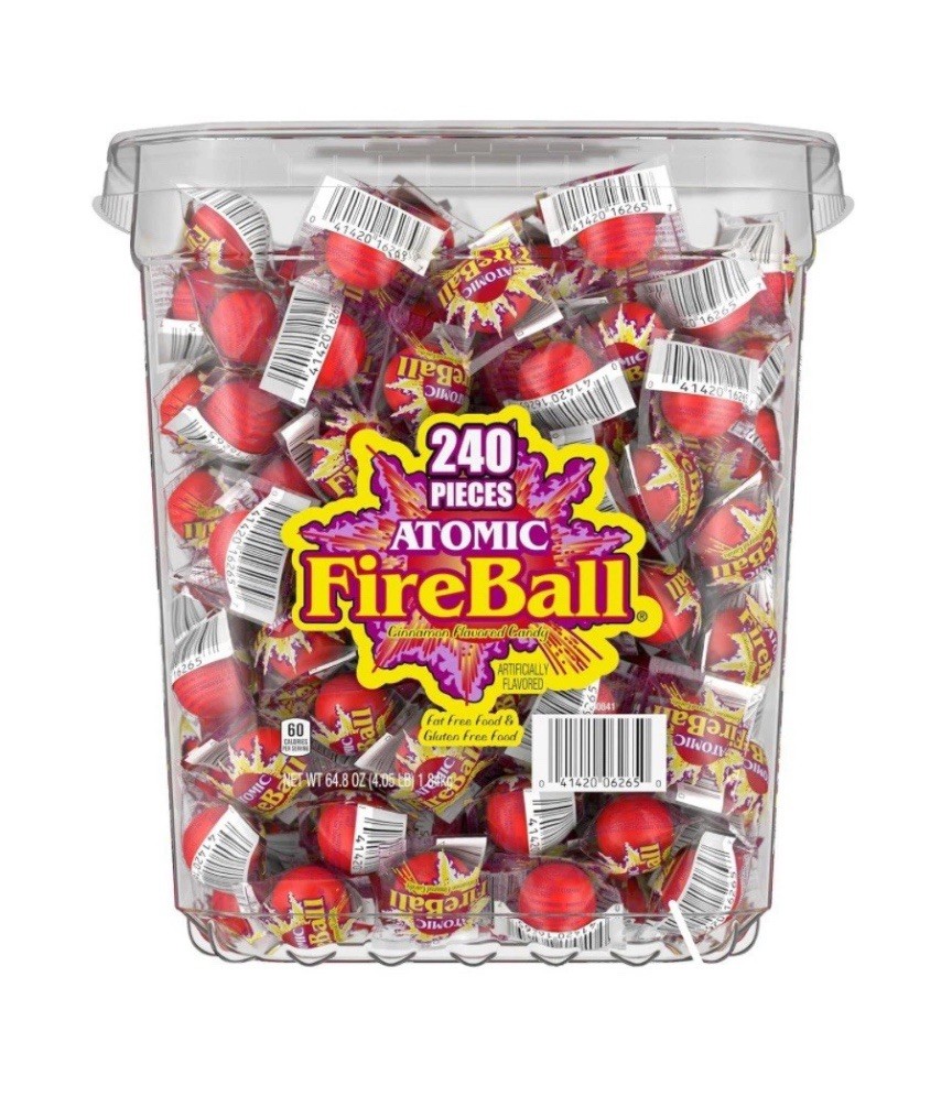 Atomic Fireballs Cinnamon Flavored Candy, 240 Individually Wrapped Pieces, 4.05