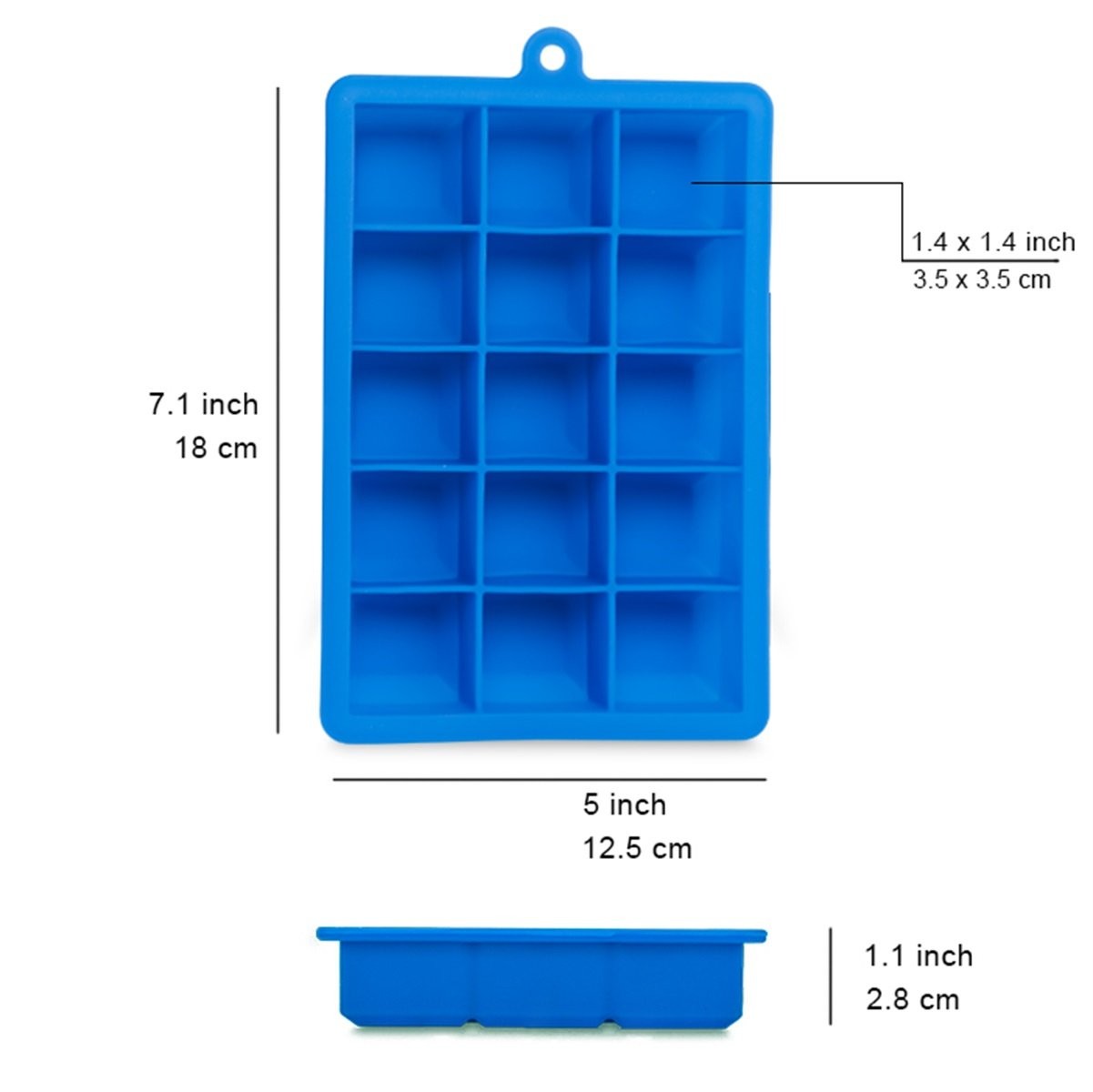 2 Pack 15 Cavities Silicone Ice Cube Trays with Lids for Coffee Beverages