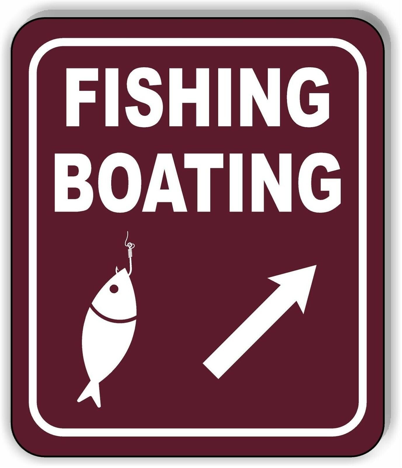FISHING BOATING DIRECTIONAL 45 DEGREES UP RIGHT ARROW Aluminum composite sign