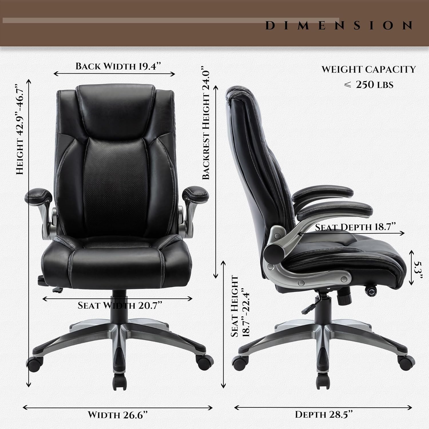 Executive Chair Ergonomic High Back Leather