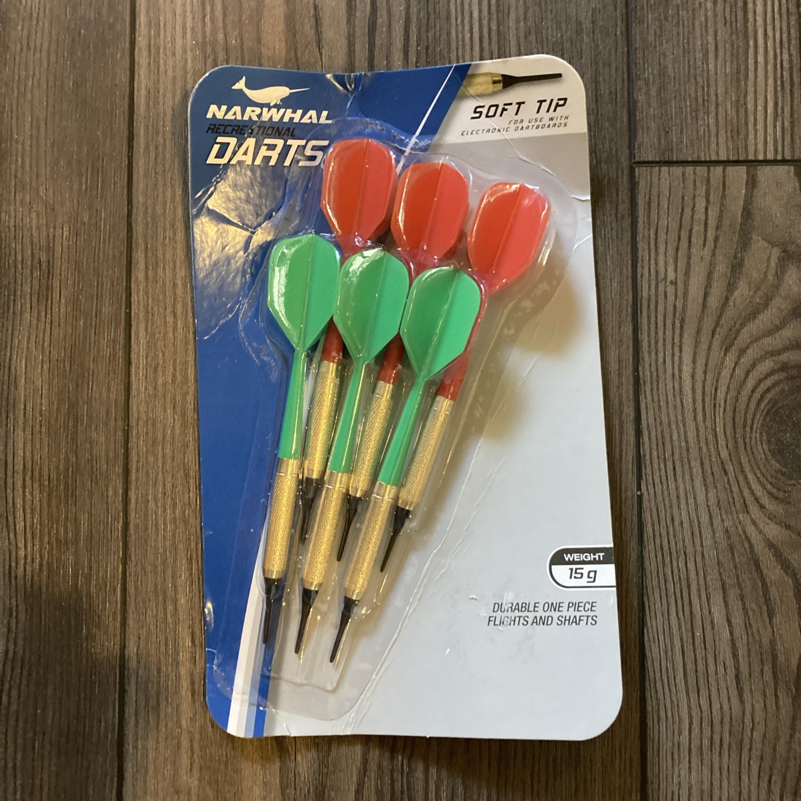 Narwhal Recreational Darts Soft Tip 6 Pack 15g Electronic Dartboards Green Red