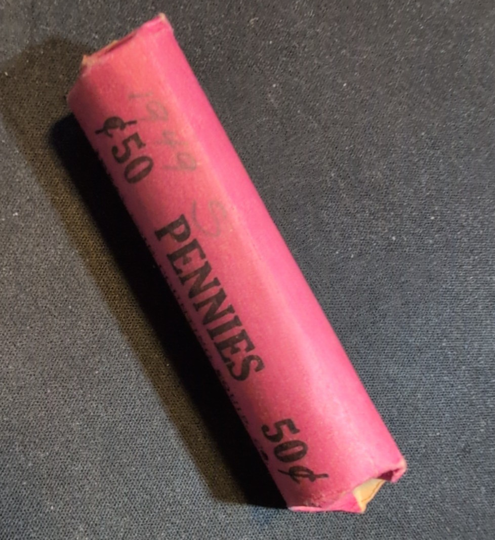 1949-S Lincoln Wheat Cent Penny Roll - 50 Coins - Unsearched Estate