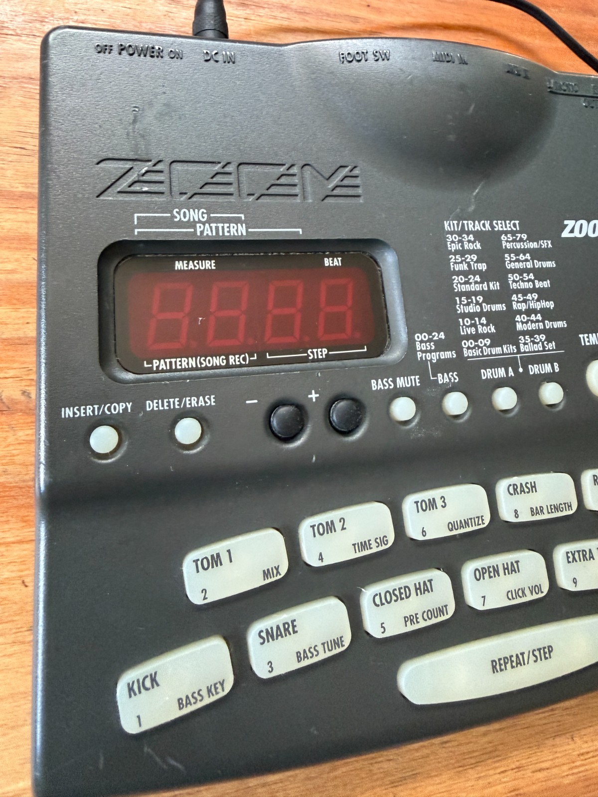 ZOOM RT-123 RhythmTrack Electronic Drum Tested Working with AC Adapter