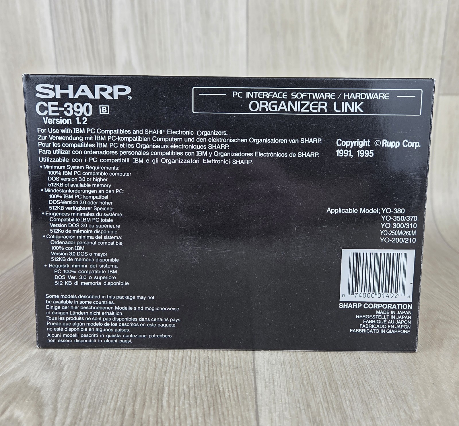 VTG Sharp Electronic Organizer Link CE-390 PC Interface Software for IBM & SHARP