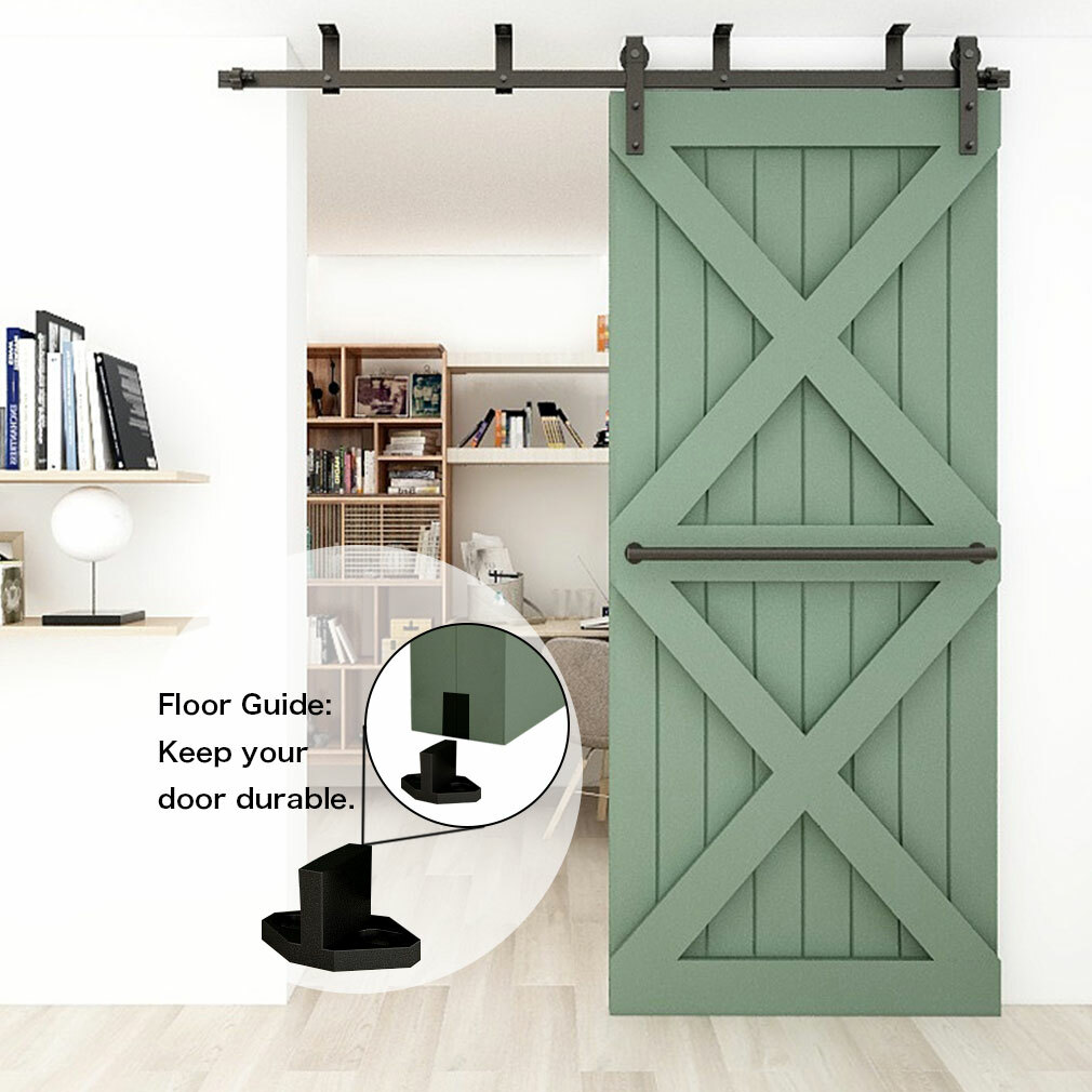 CCJH 4-20FT Ceiling Mount Sliding Barn Door Hardware Track Roller Kit Closet