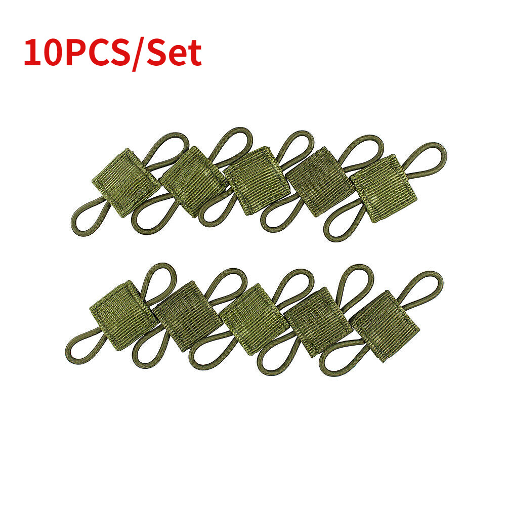 10 Pack Tactical Gear Holder Clip Molle Webbing Dominator Elastic Strings Buckle
