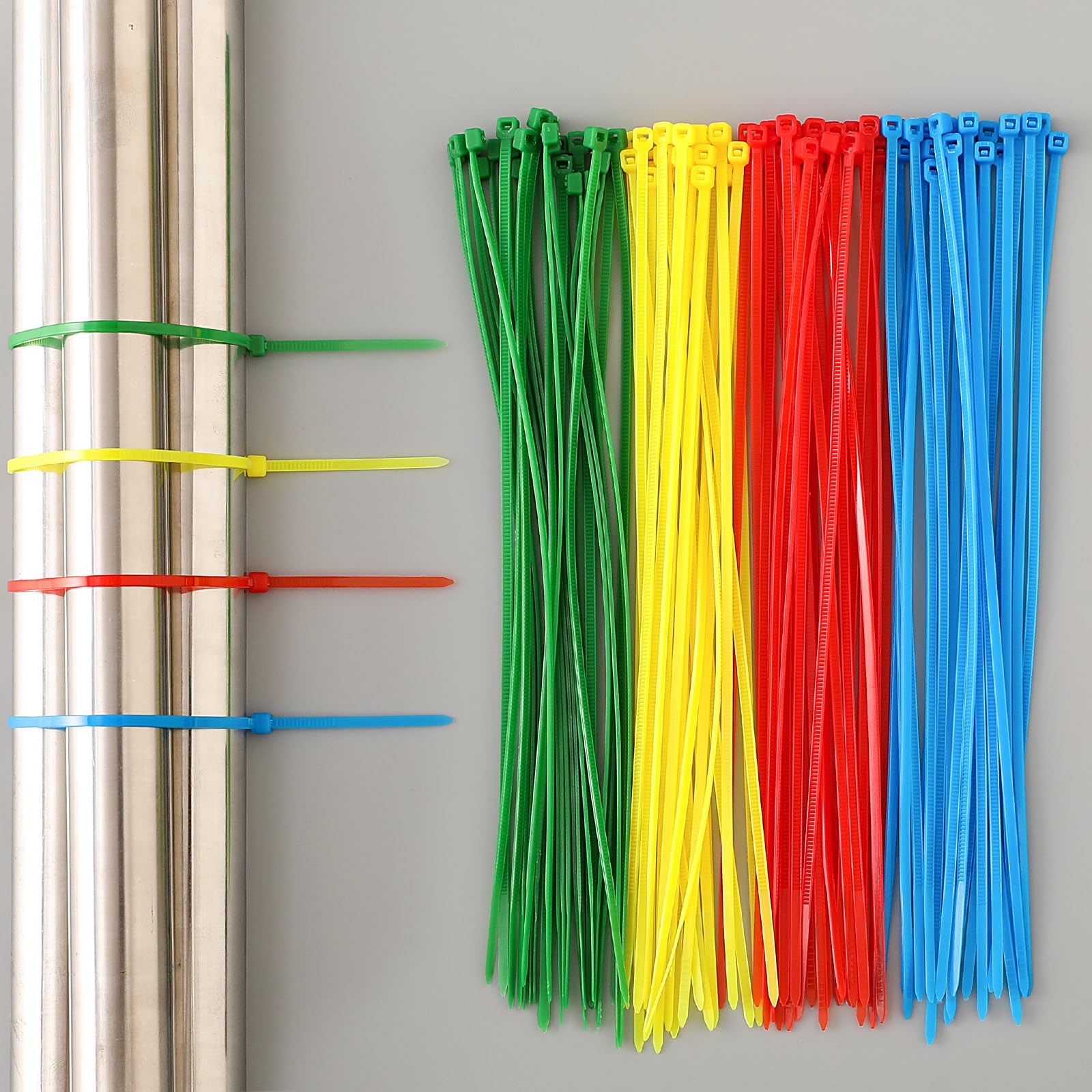 400 PCS Small Colored Zip Ties 4 Inch Multi-Color Nylon Self-Locking Zip Ties