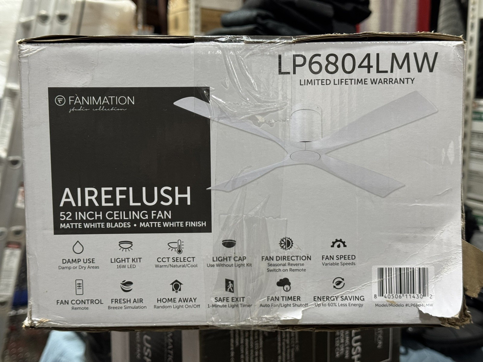 Fanimation Studio Collection AireFlush 52” Ceiling Fan LED White - NEW!!!