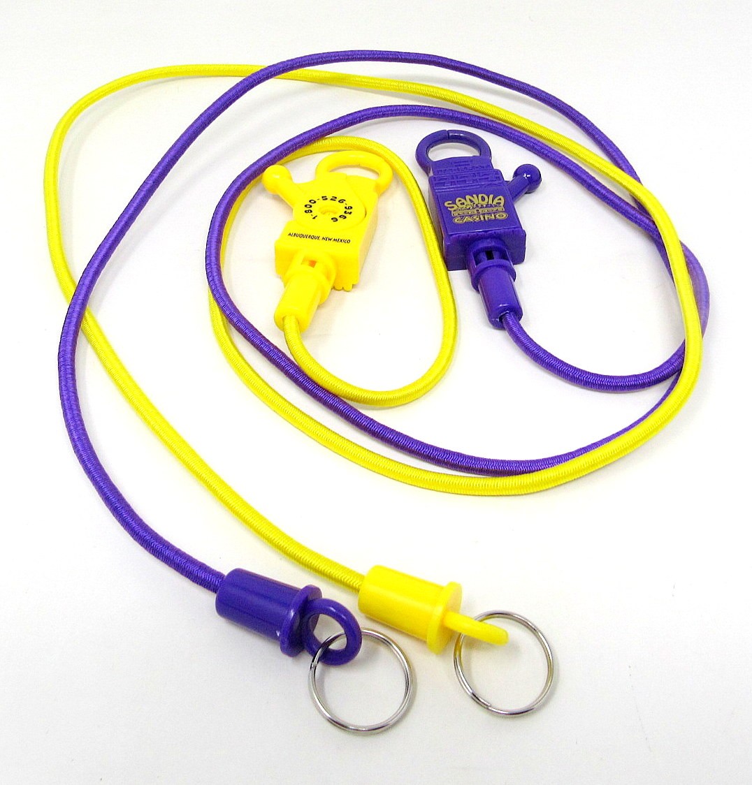 2 Sandia Casino Lanyard Coil Cord Albuquerque NM Player Card Holder n