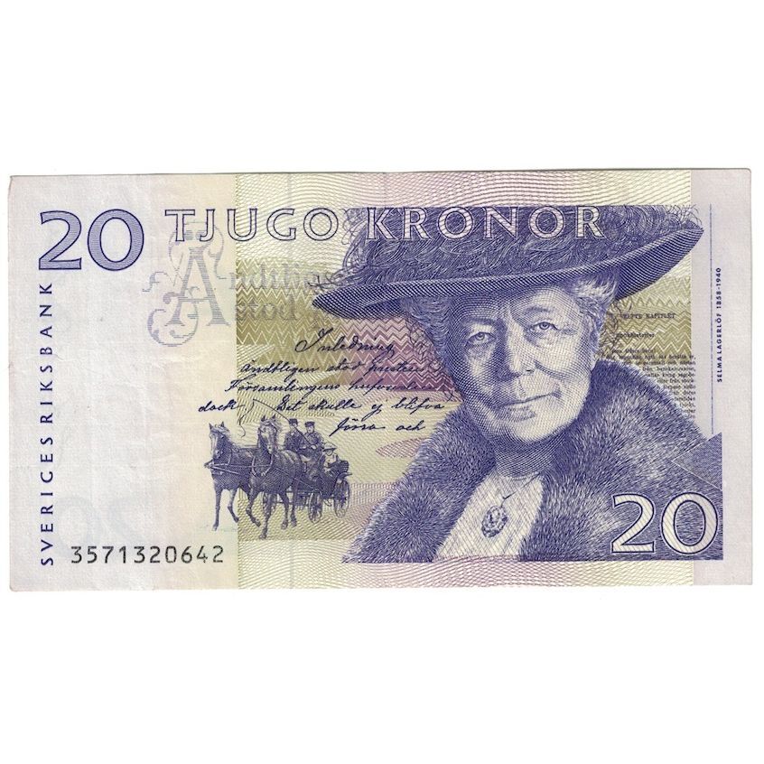 [#390235] Banknote, Sweden, 20 Kronor, 1997-2008, KM:63a, AU(50-53)