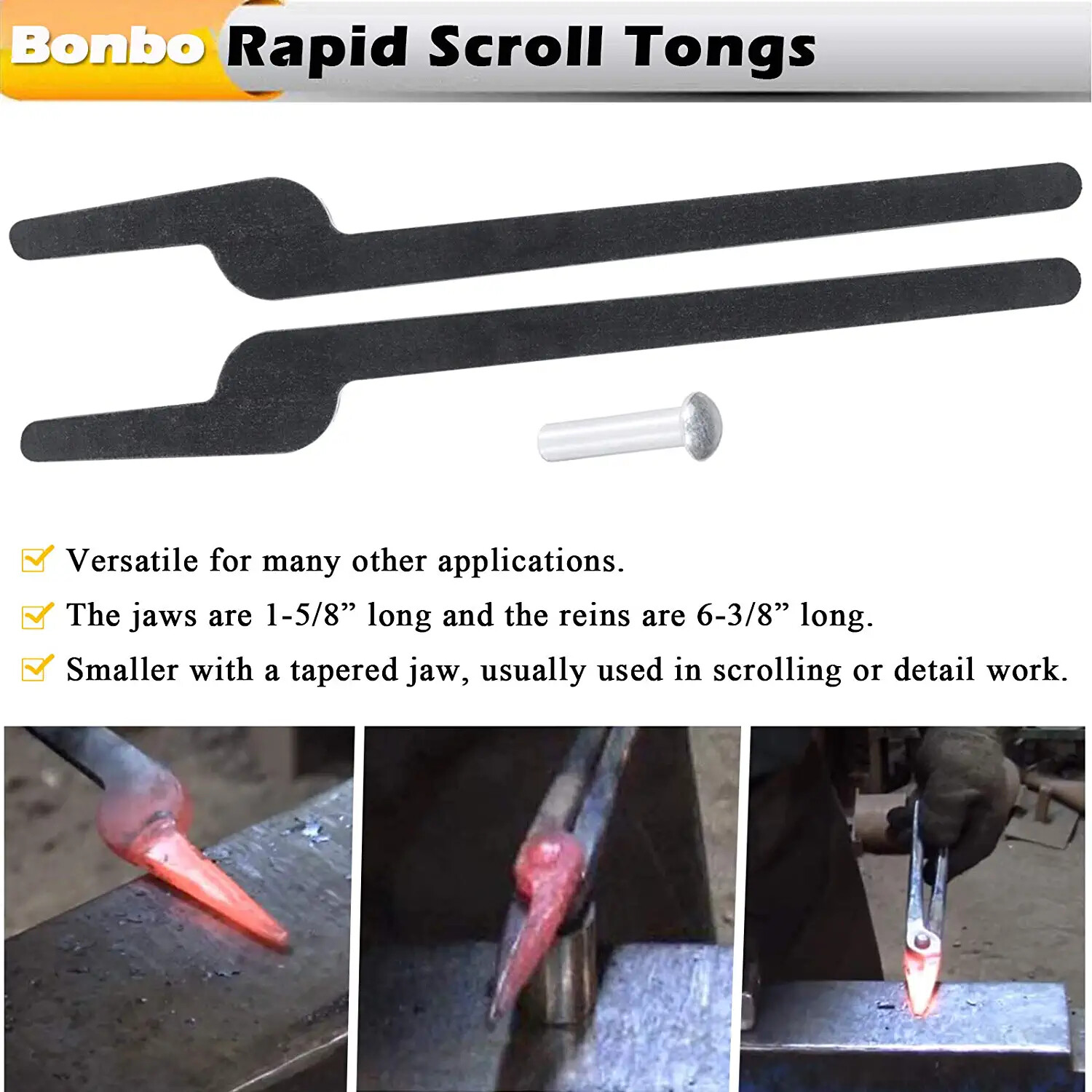DIY Rapid Blacksmith Tongs Bundle Set With Rivet For Blacksmithing Forging Forge