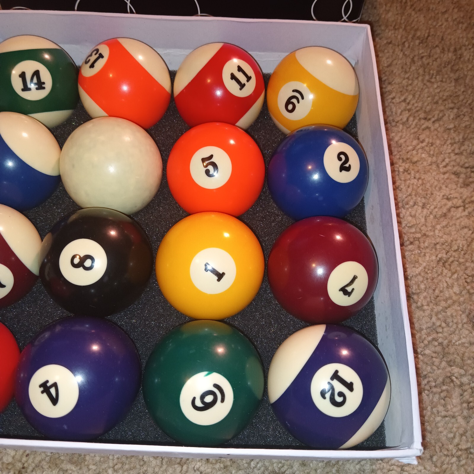 Pool Balls made Mix Billiard Set 2 1/4” W/Box