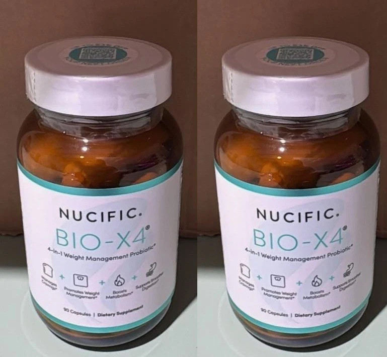 2 PACK Nucific BIO-X4 - 4 in One Probiotic Digestive Weight Support 90 Capsule