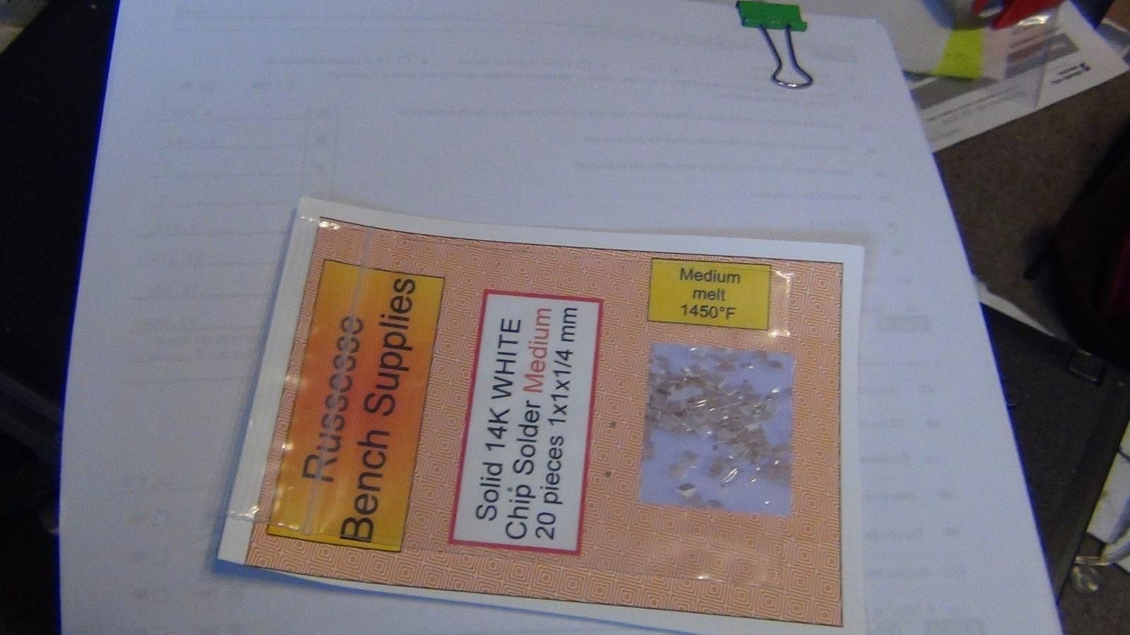 Solid 14k WHITE gold solder chips 50 of 1 x 1 x 1/4 mm Medium melt 1450 deg