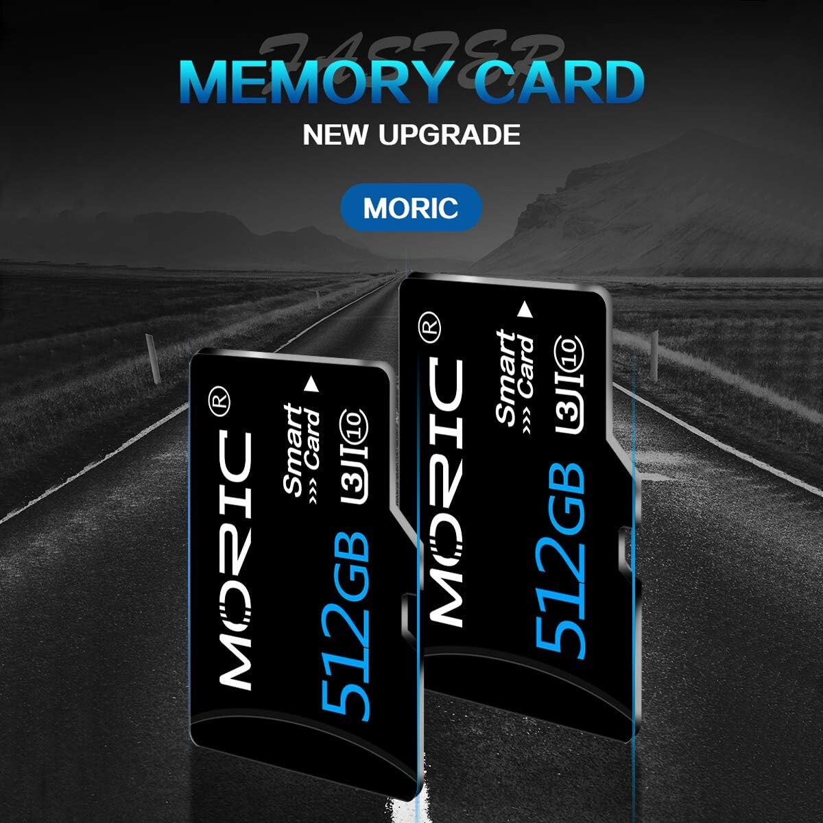 MORIC 512GB Micro SD Card with Adapter with Adapter SD Card Class 10 Memory Card