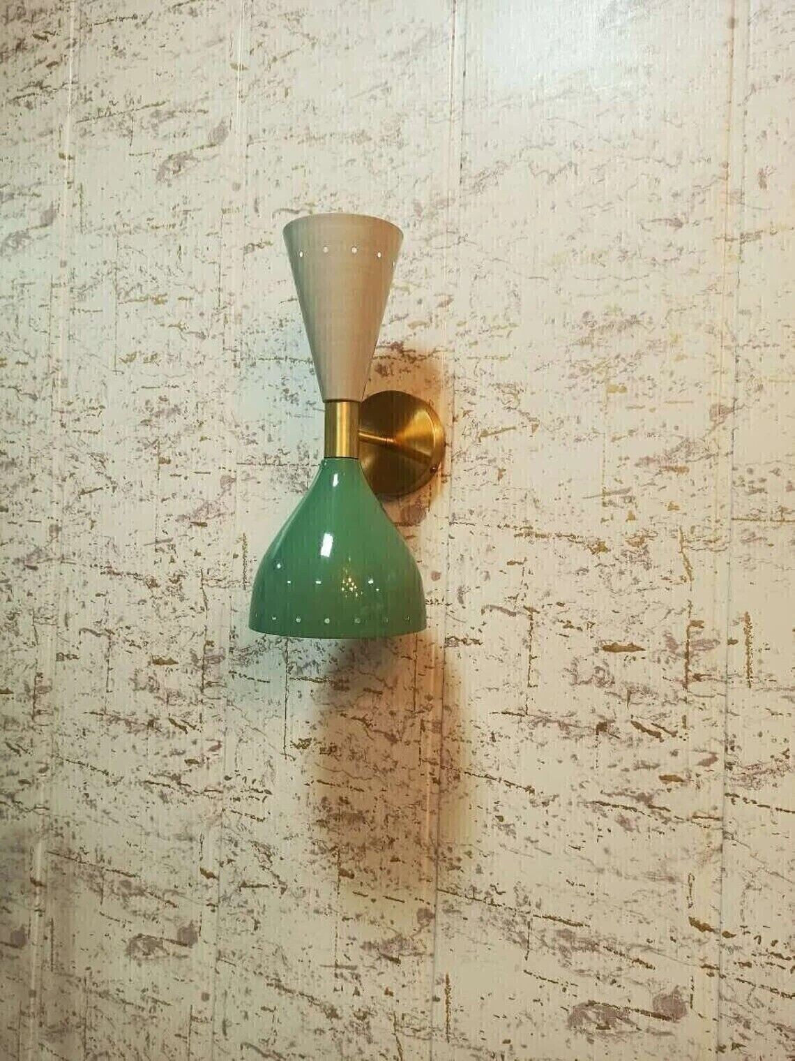 Italian Wall Light Fixture Lamps Mid Century G & Grey Wall Sconce Lamps