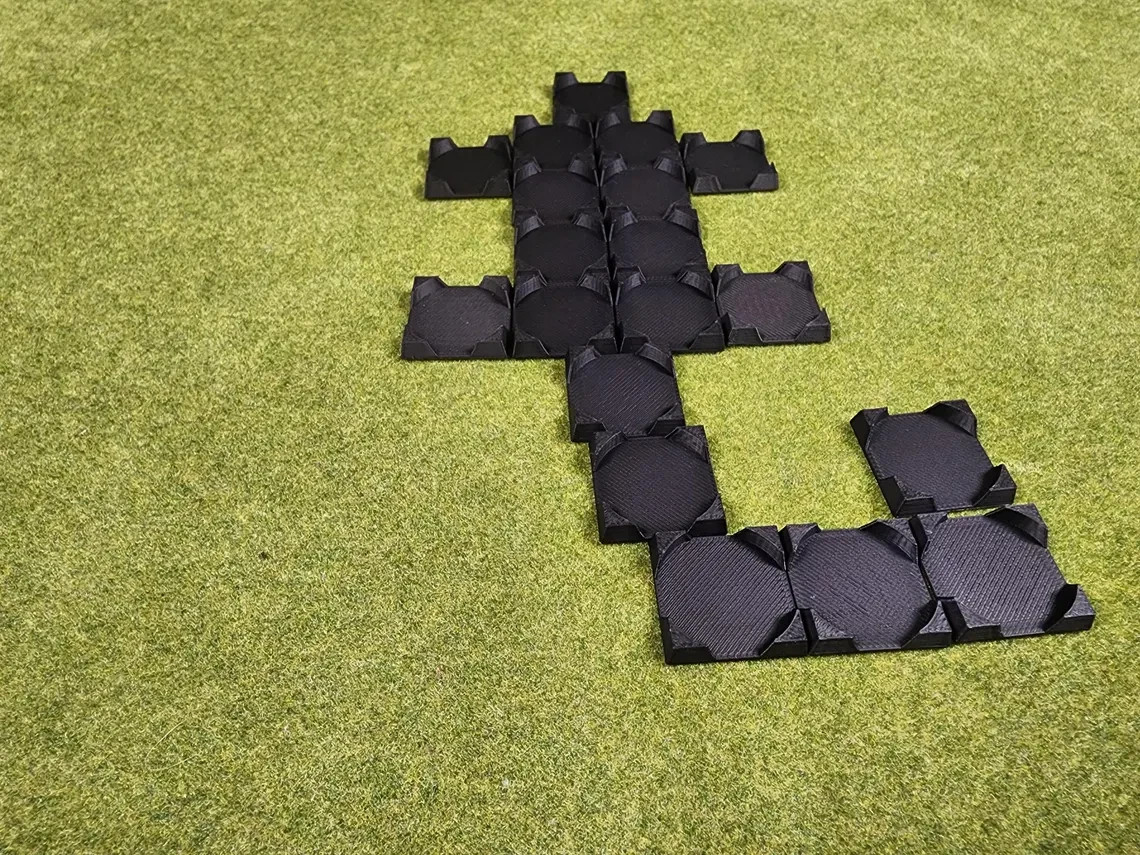 25mm Round To 25mm Square Base Adapters - Base Conversions Wargaming Old