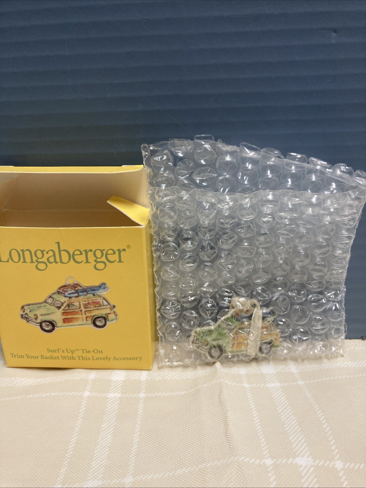 NIB Longaberger Surf Up Basket Tie On #30088 Woody Wagon/surfboard Pottery