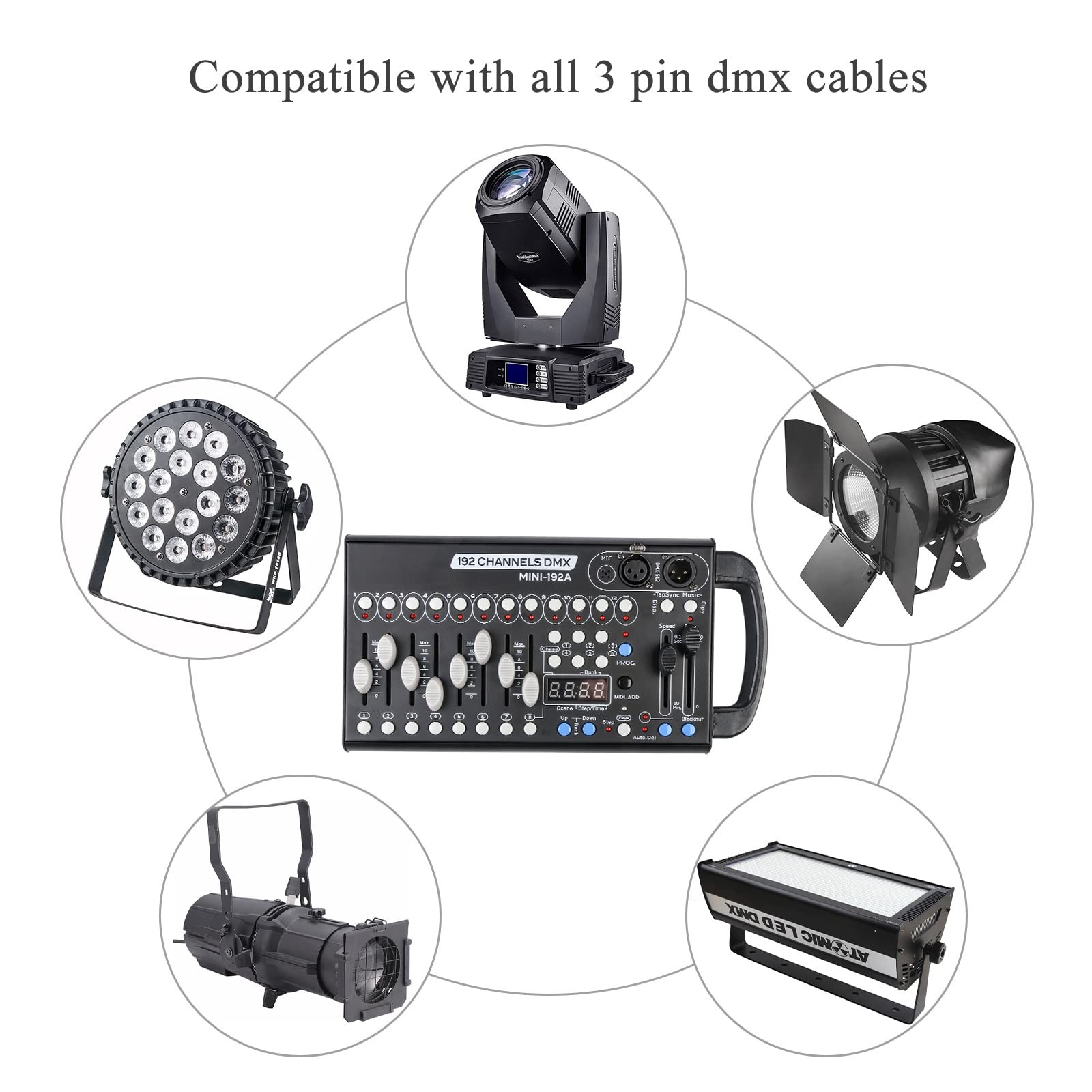 DMX Controller - 192 Channel DMX Light Controller for Led Lights