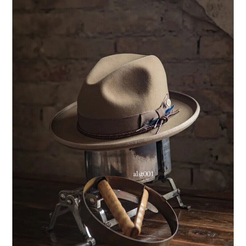 Hot Selling Wool Felt Hat for Men's Retro British Jazz Top Hat for Men and Women