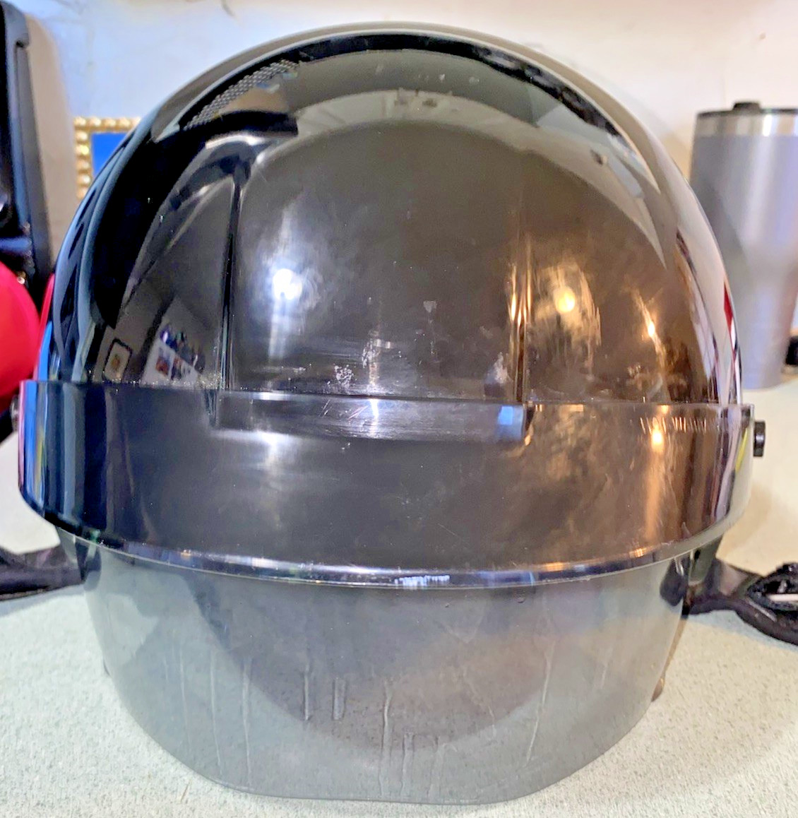 Ladies X-SMALL Black Harley Davidson HD- S1V Half Helmet-Retractable Visor- DOT