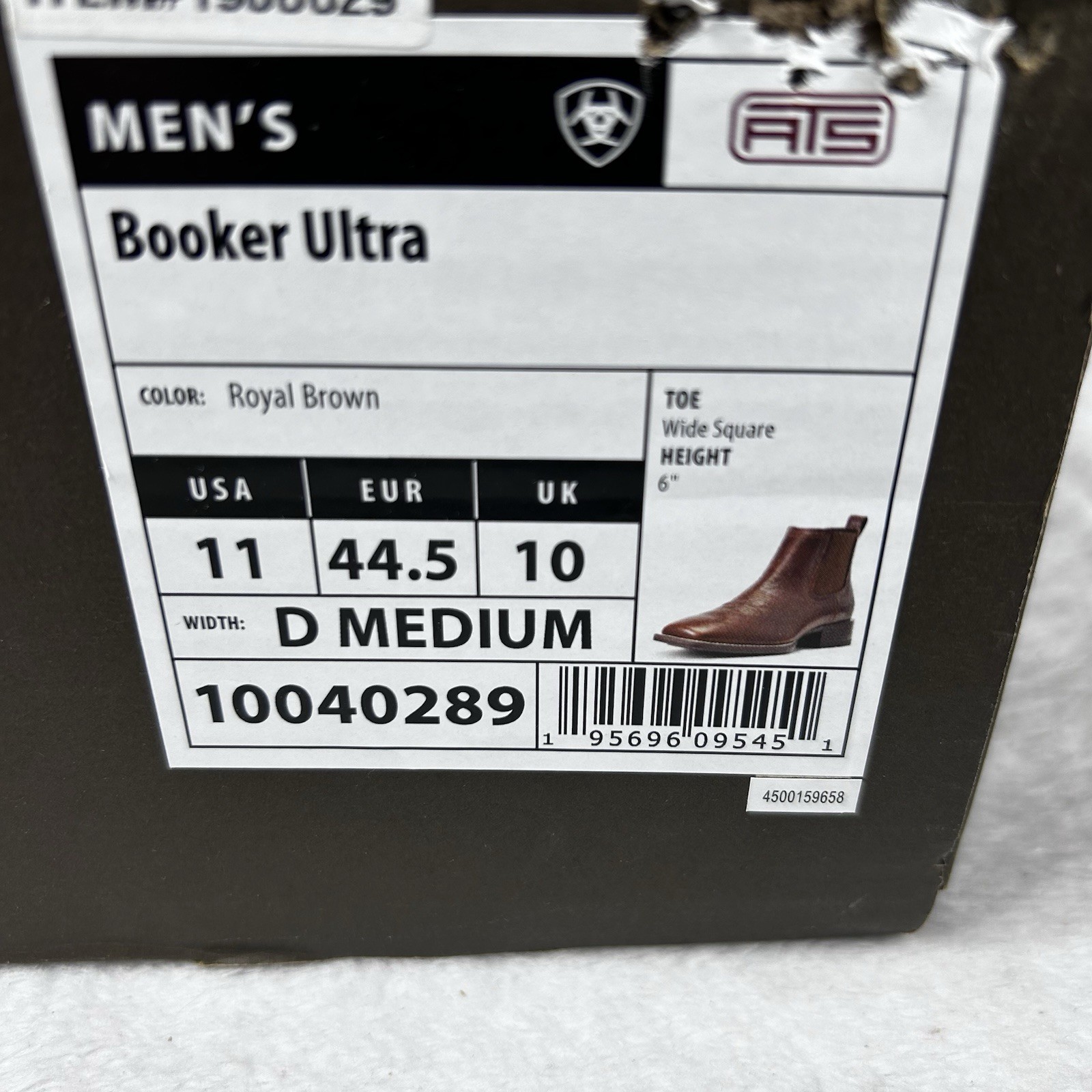 Ariat Booker Ultra Square Toe Western Boots Men's Size 11D Royal Brown Leather