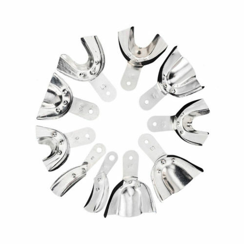 5 Pairs/set Dental Impression Trays Aluminium Unperforated No Holes Left/Right