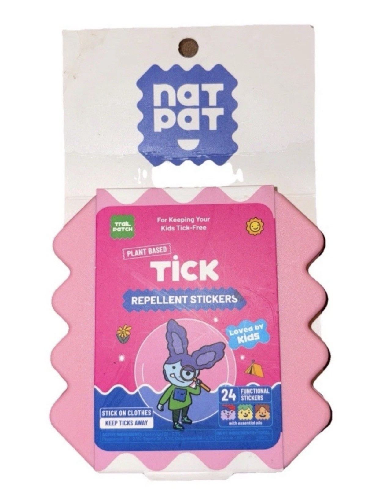 Nat Pat Tick Repellent Stickers For Kids All Natural Plant Based & DEET-Free/NEW