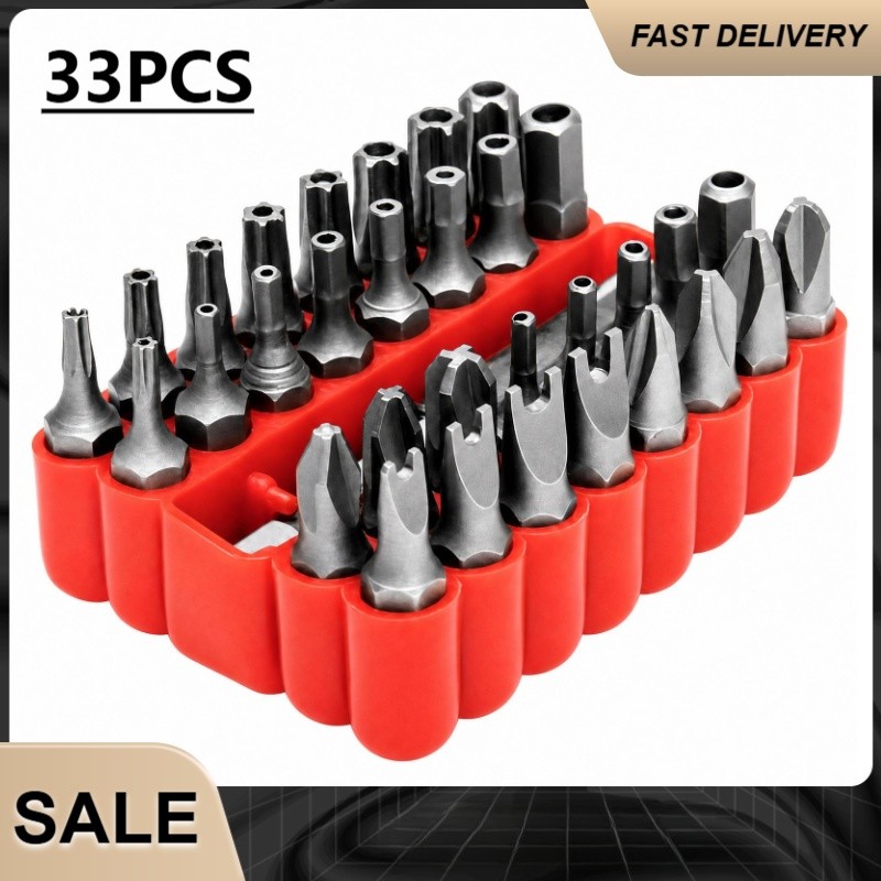 33 PCS Tamper Security Torx Bit Set Hex Head Drill Extension Screwdriver Bits US
