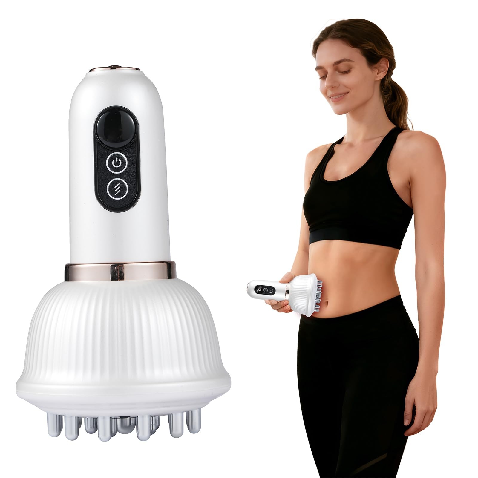 seektik Lymphatic Drainage Massager - Electric Anti Cellulite Massage White