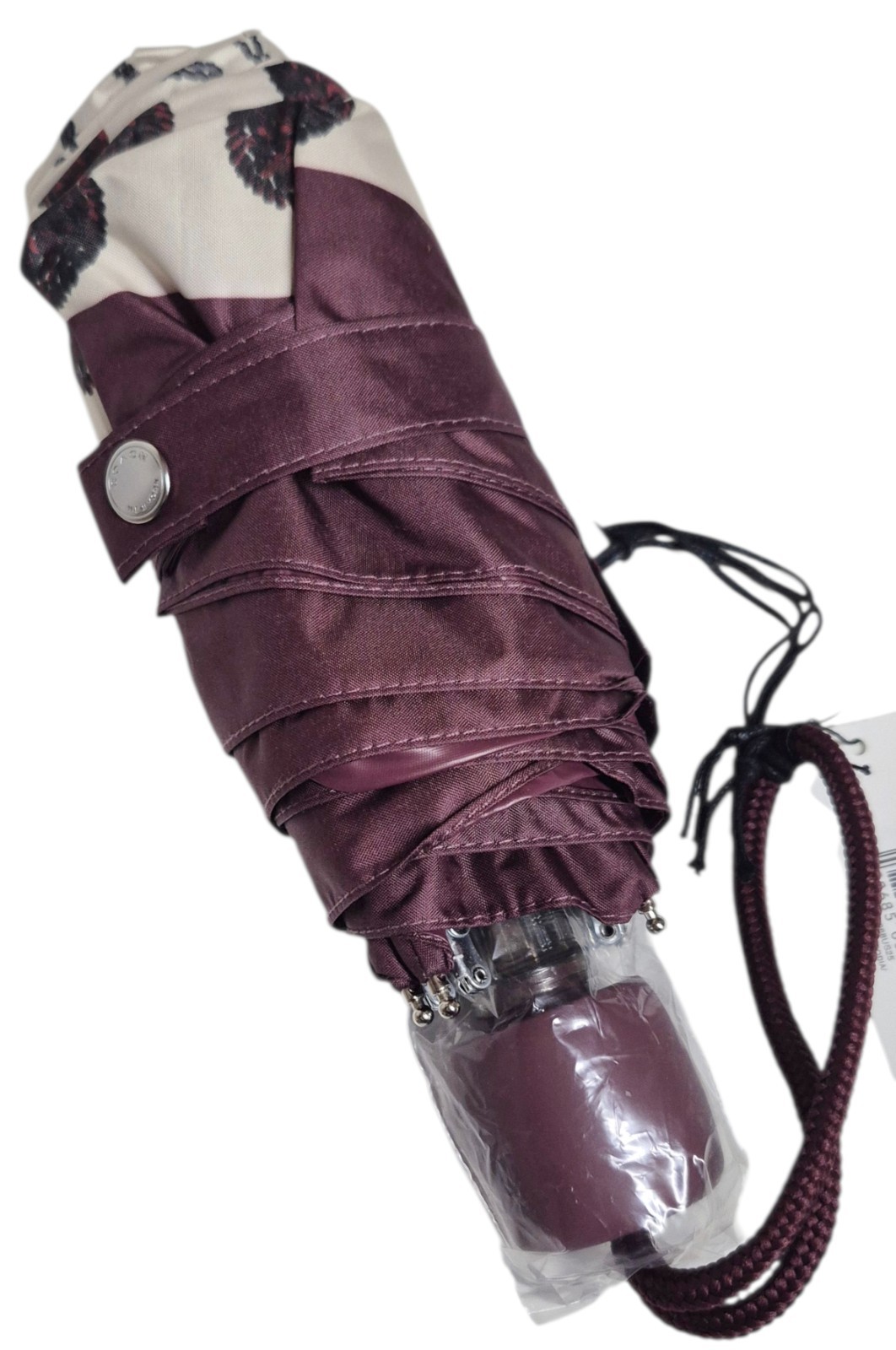 Coach UV Protection Mini Umbrella with Cherry Print Silver Chalk Multi CDF36 NWT
