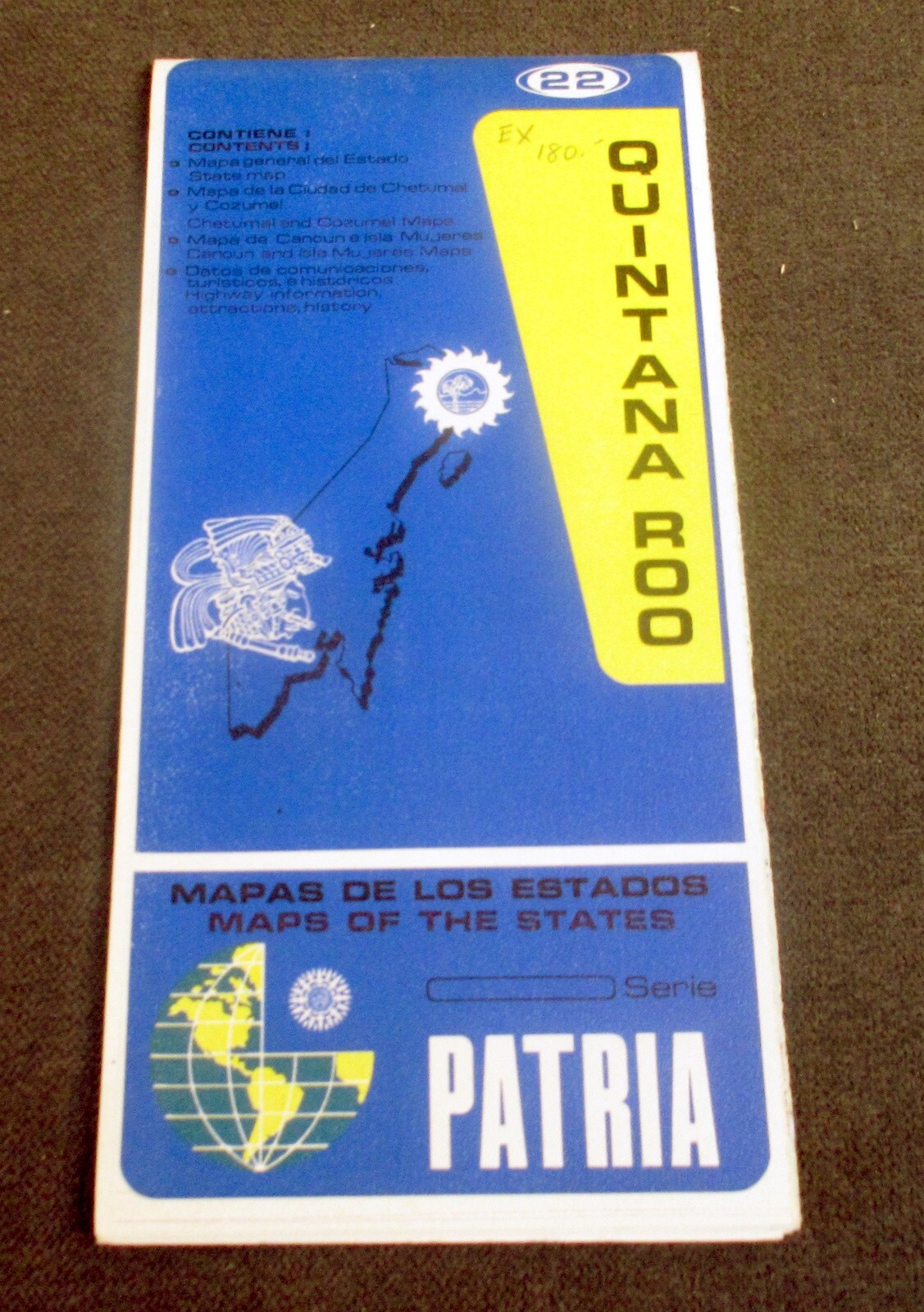 Vintage Mapas De Los Estados PATRIA Map of Quintan Roo & Surrounding Area