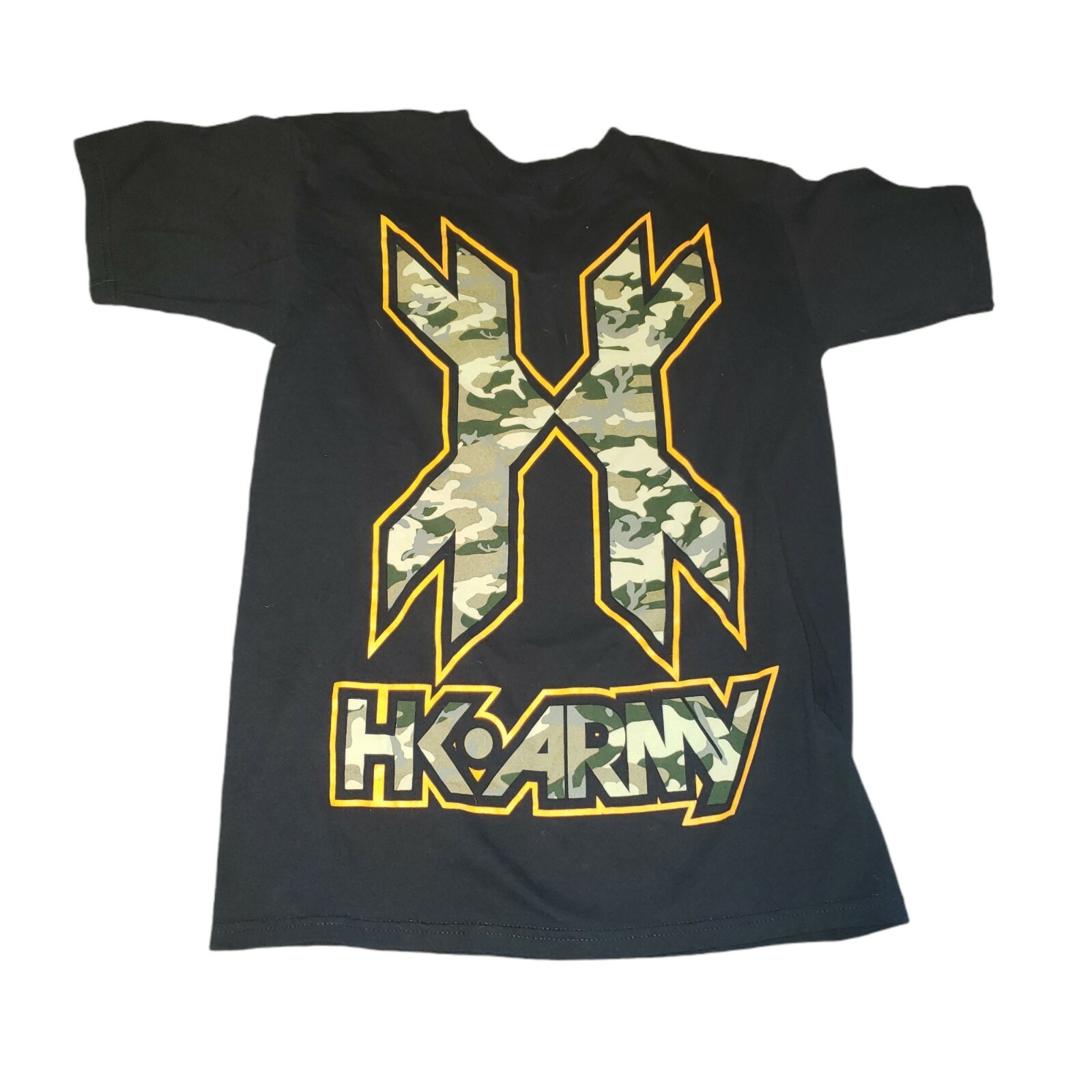 HK Army Paintball Icon Camo Cotton T-Shirt Black Small made in USA Free Shipping
