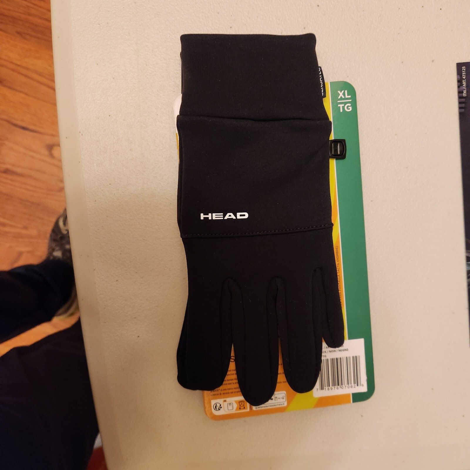 Head Men's Touchscreen Running Gloves, 1 Pair, XL (Black)