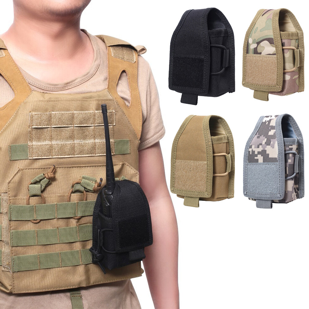 Walkie Talkie Holder Bag Tactical Sport Molle Nylon Radio Magazine Pouch Pocket