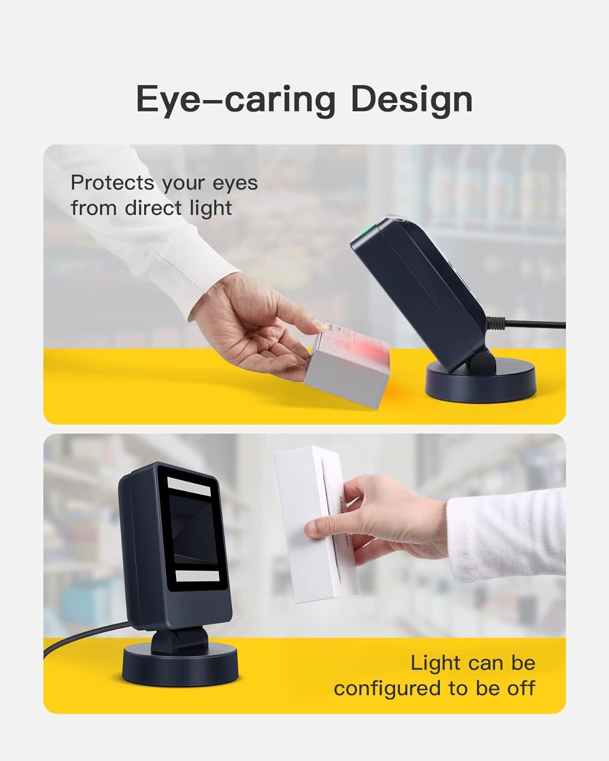 Inateck Barcode Scanner, 1D/2D Presentation Scanner,Corded and Omni-Directional