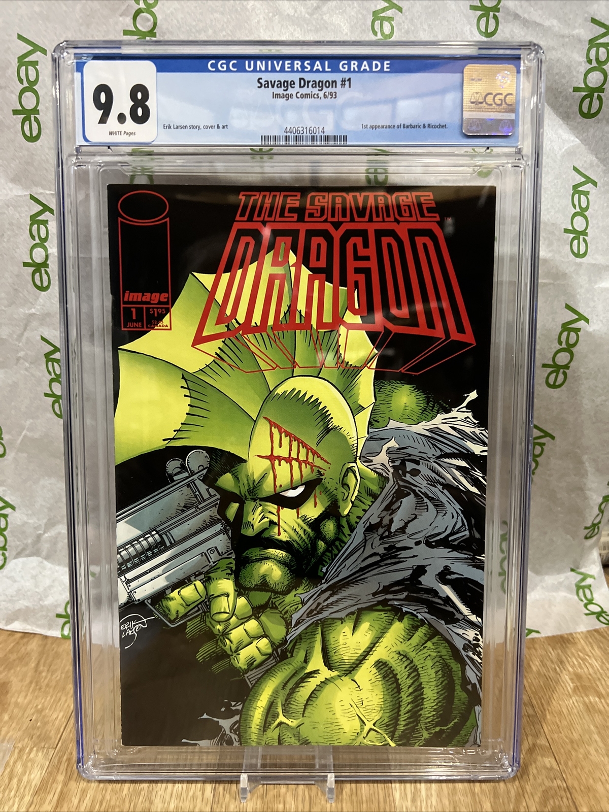 Savage Dragon #1  Image Comics  1st Appearance Barbaric & Ricochet  CGC 9.8 WPs