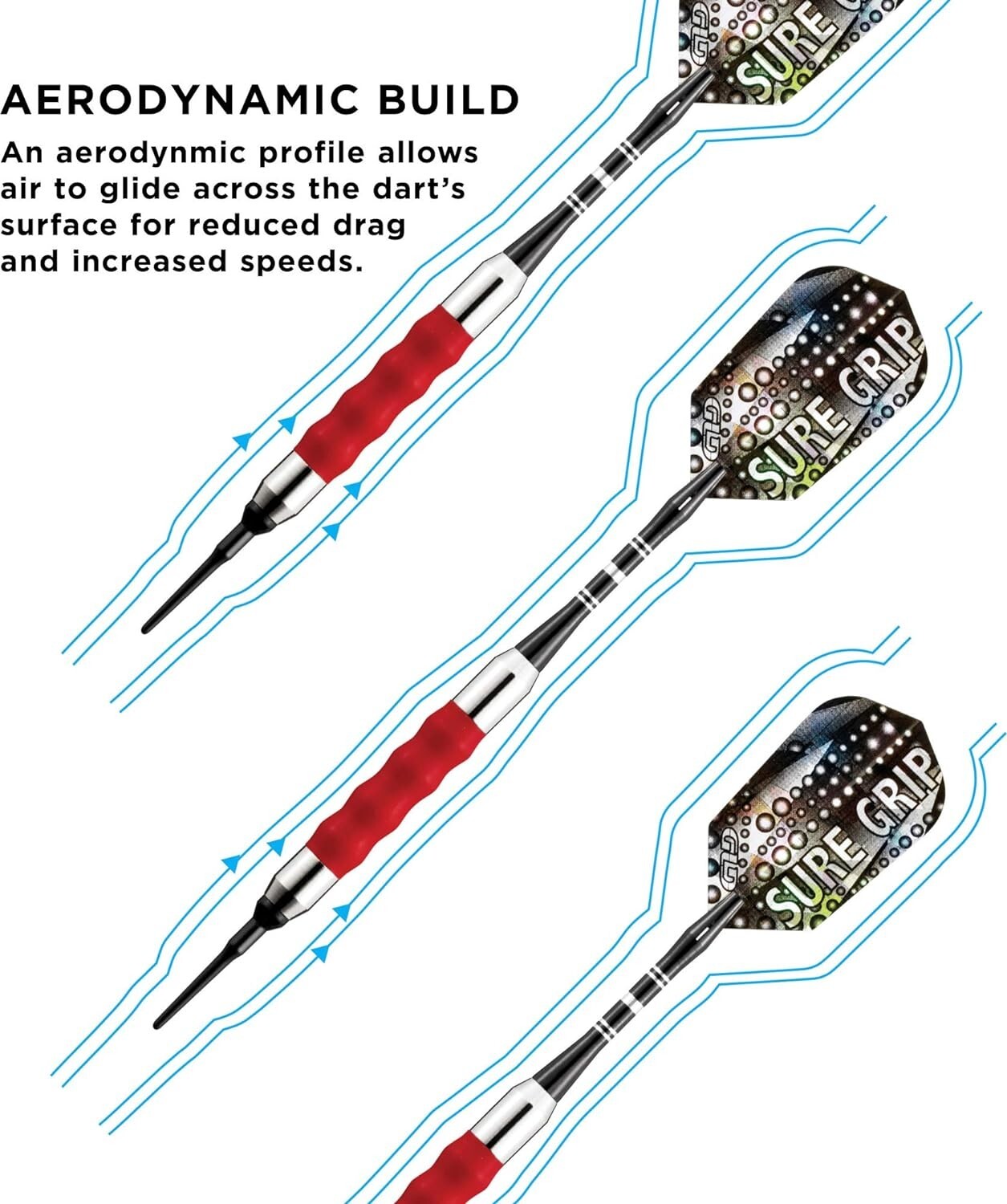 Viper Sure Grip Soft Tip Darts, Red, 16 Grams