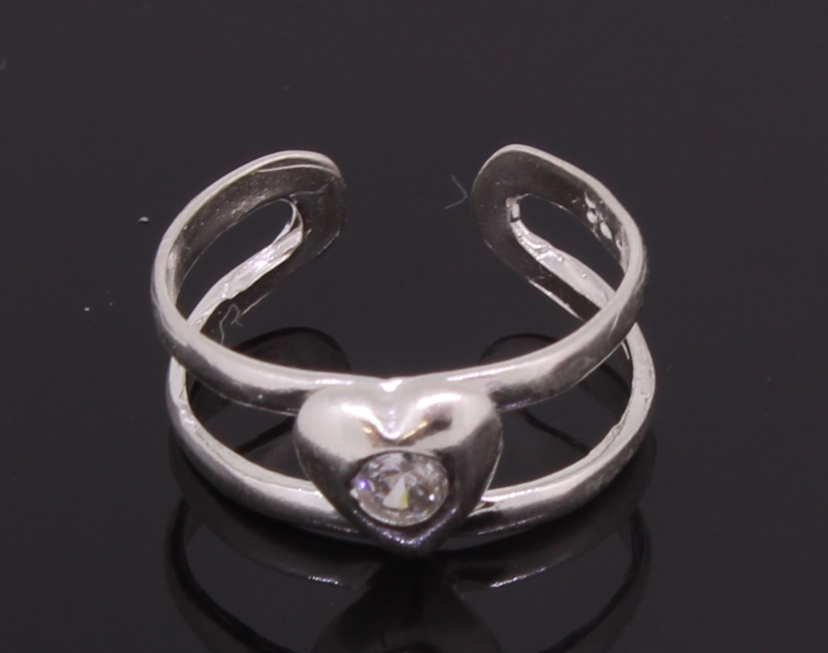 Heart Shaped Toe Ring Adjustable With A CZ stone