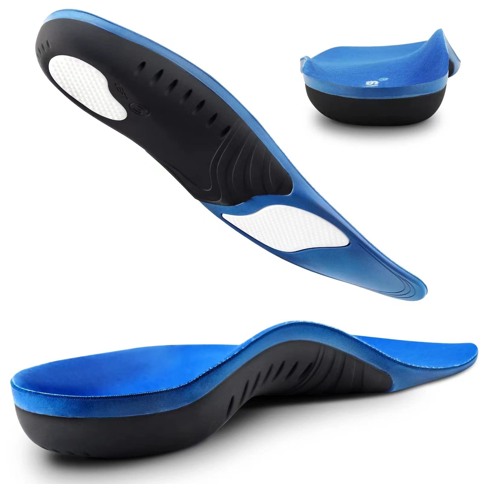 Plantar Fasciitis Insoles, High Arch Support M(Men 8.5-10/Women 9.5-11), Blue