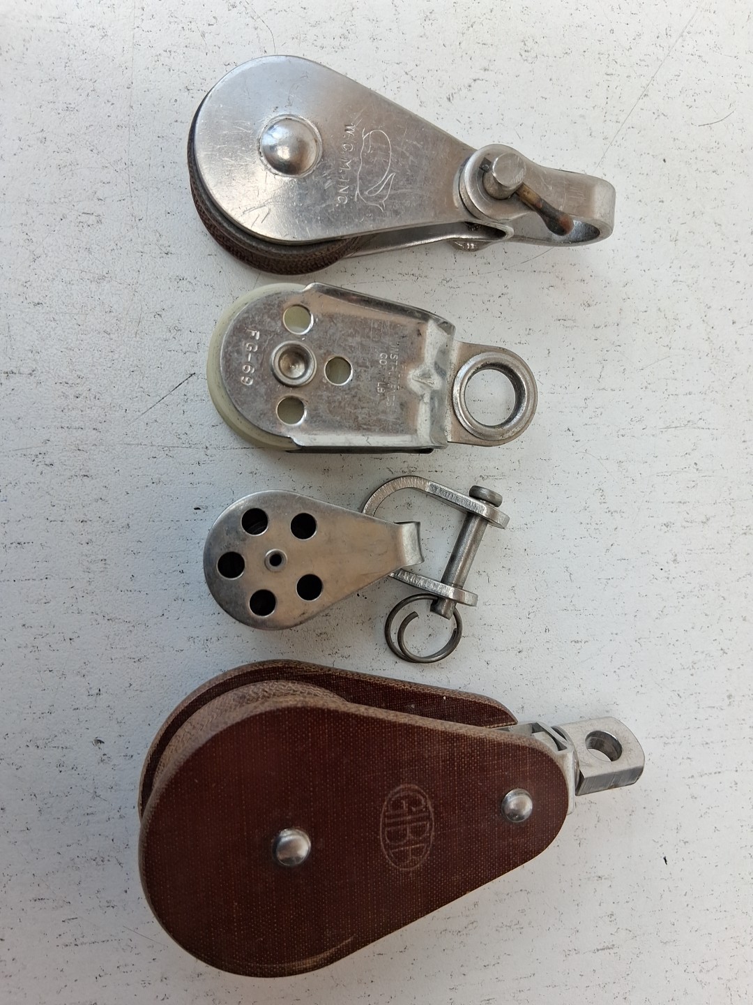 4 marine block pulleys
