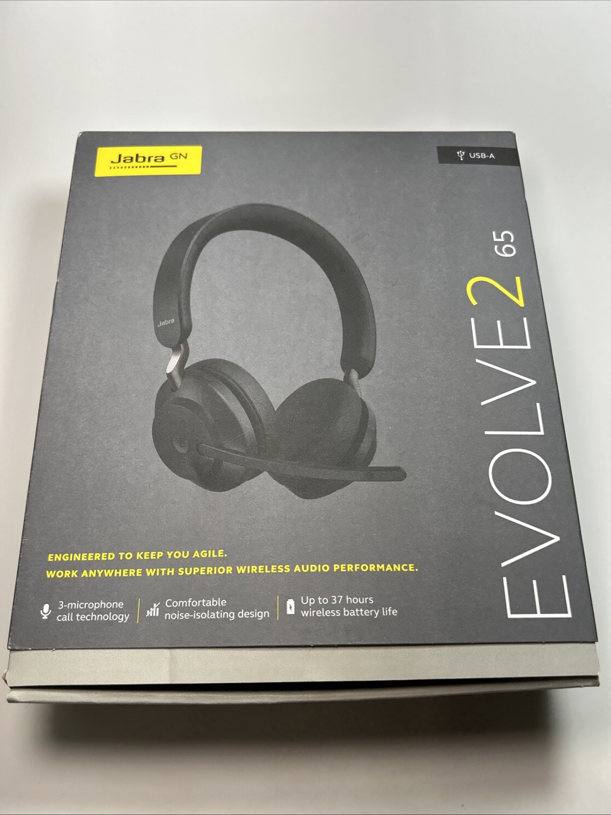 Jabra Evolve2 65 Stereo Wireless Headset (MS Teams, USB-A) - Black