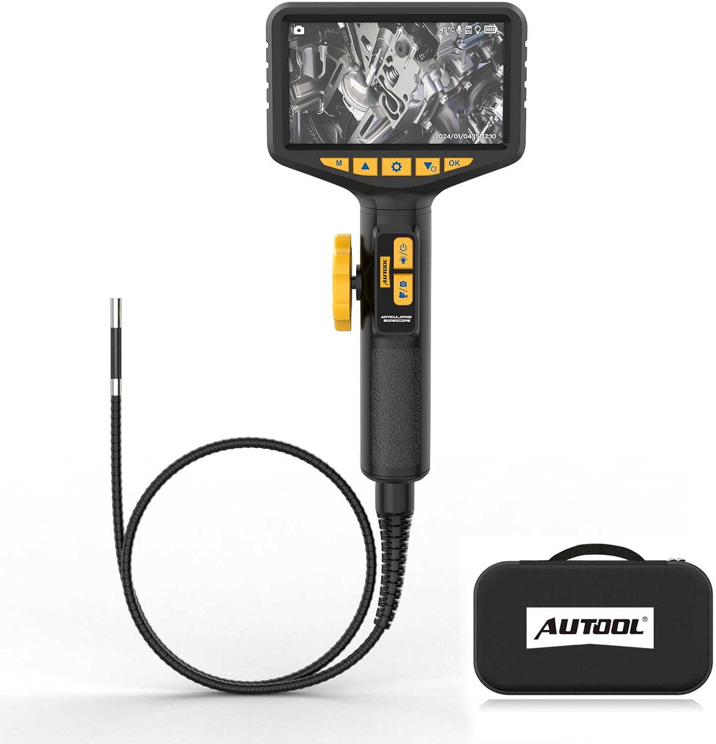 Two-Way 210° Endoscope Camera with Light, 0.21Inch Borescope Inspection Camera,