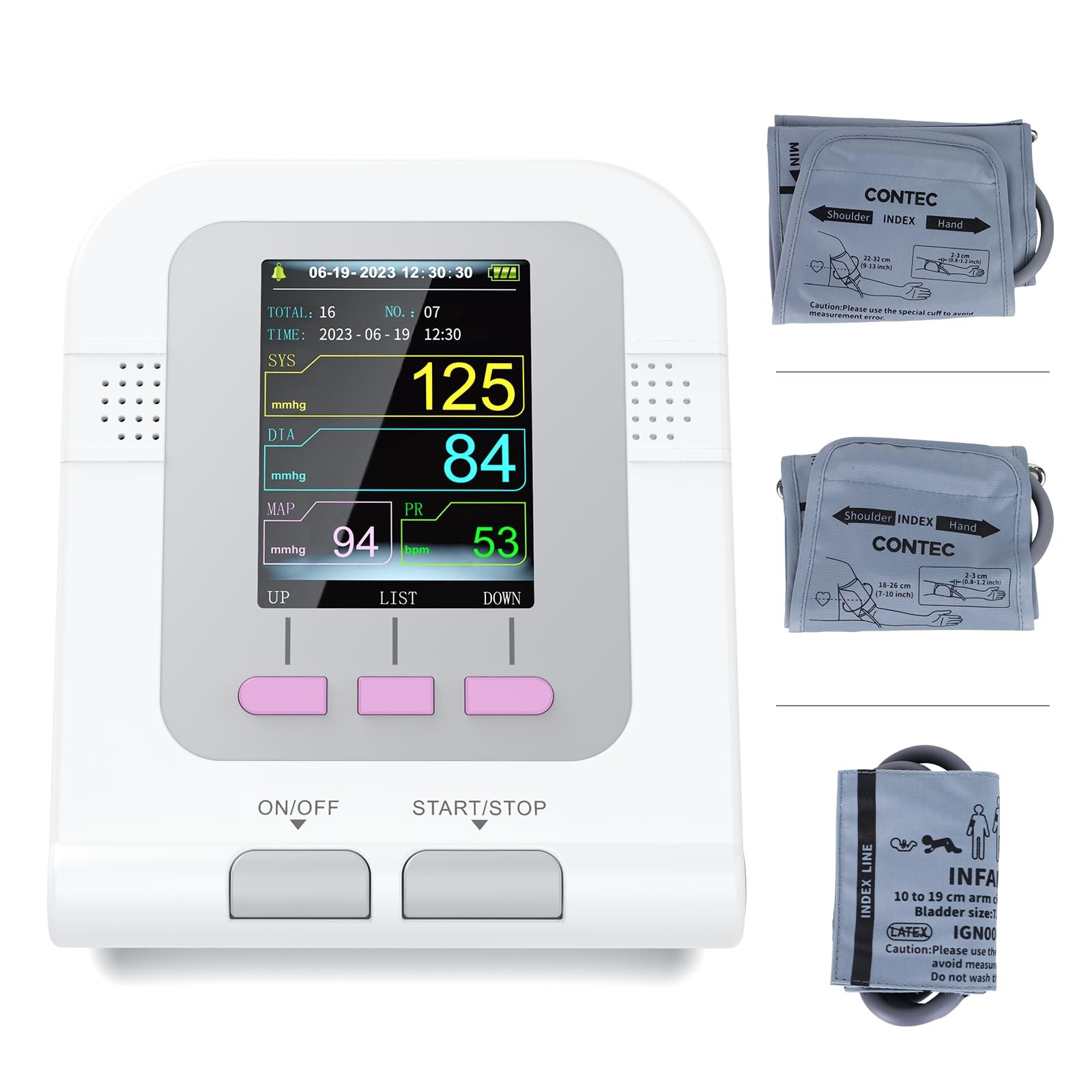 CONTEC Fully Automatic Blood Pressure 1 Count (Pack of 1), White, Grey