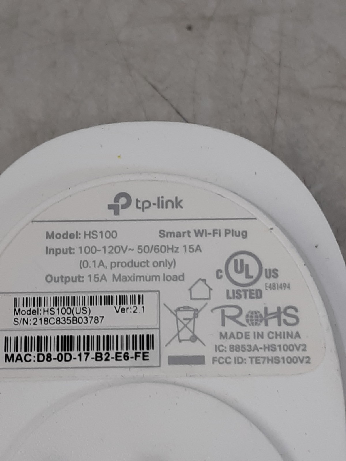 TP-Link HS100 Smart Wi-Fi Plug - Remote Control, Voice Control Compatible