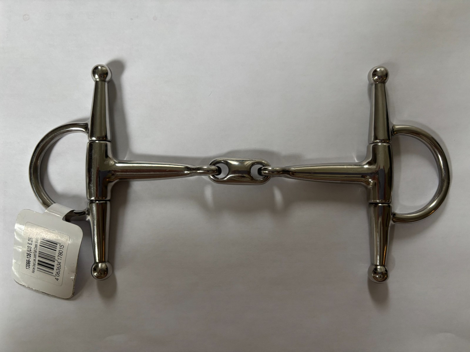 Full Cheek Double Jointed Oval Link Snaffle Bit sz 5.25 HORZE brand