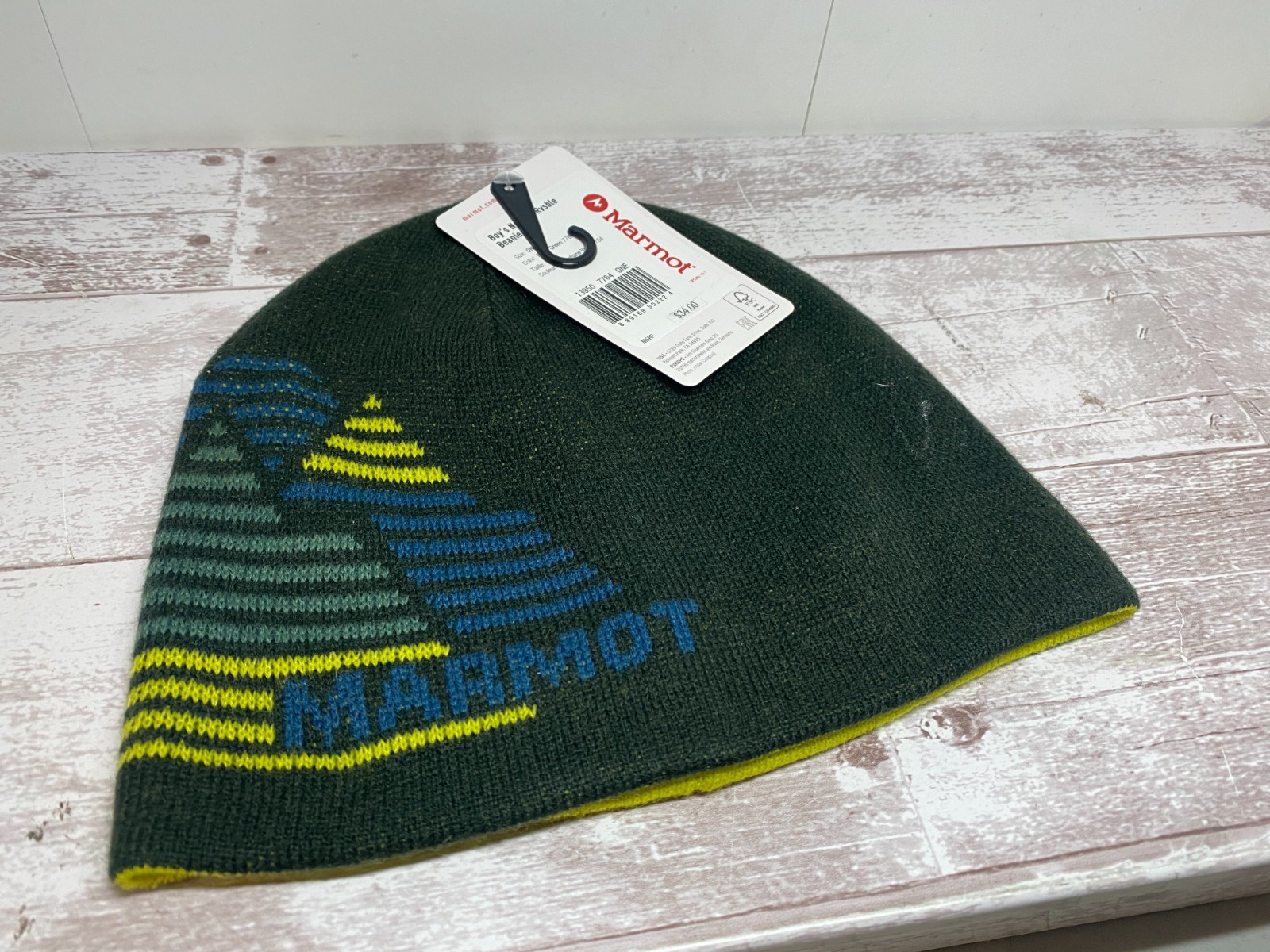 NWT NEW Marmot Boys Kids' Knit Hat Reversible Beanie One Size  100% Acrylic