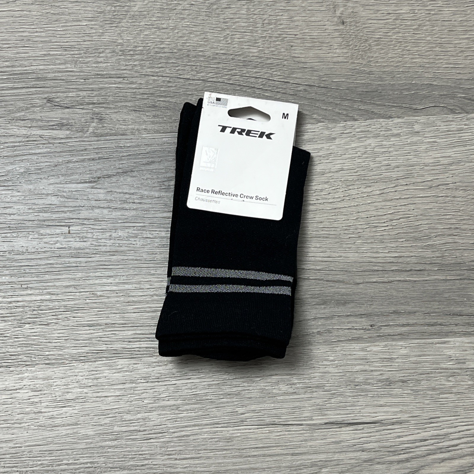 Trek Race Reflective Crew Sock SIZE Medium Black