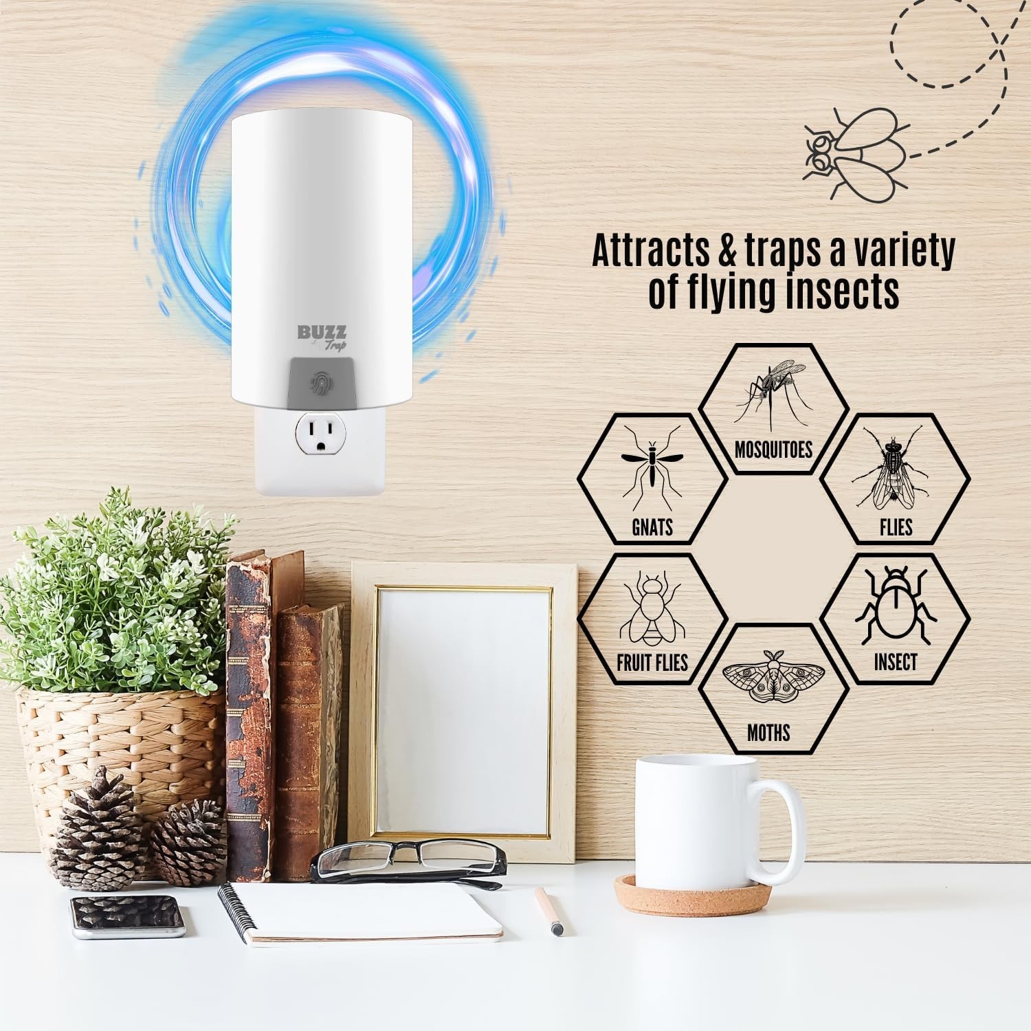 Highly Effective Indoor Fly Trap with UV Light & 4 Refills for Complete Control
